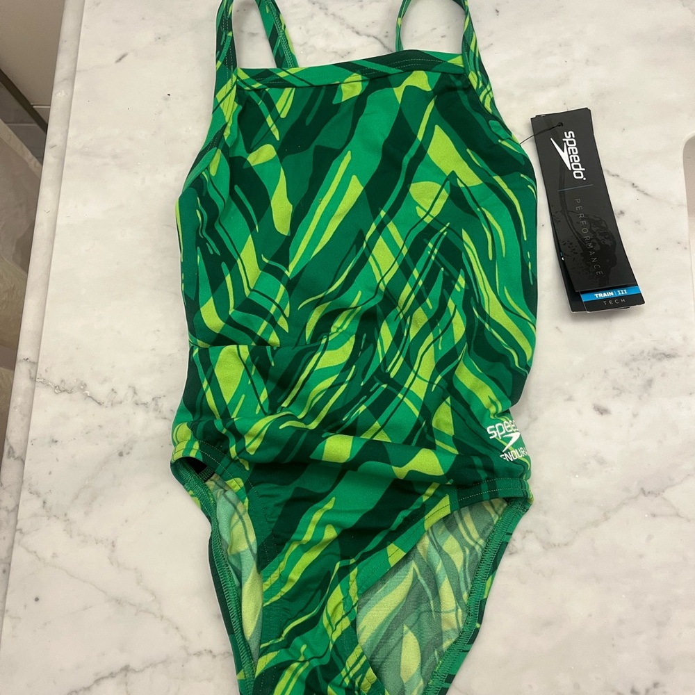 Speedo Girls Green Swimsuit